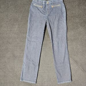 LRL Lauren Ralph Lauren Dark Denim Jeans Casual Stright Gold Button Women's 8